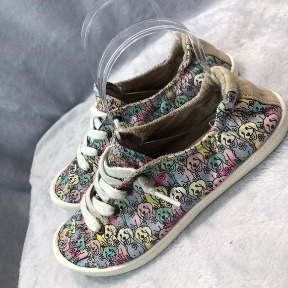 Bobs By Skechers Womens Comfort Shoes Beach Bingo Dogs Lace Up Sneakers Size 6.5 - Picture 4 of 11